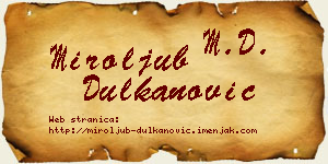 Miroljub Dulkanović vizit kartica